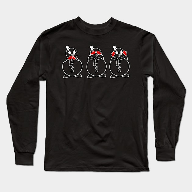 Three wise snowmen (white) Long Sleeve T-Shirt by andrioletta